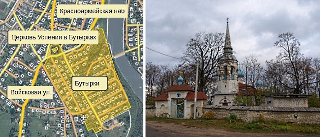 Церковь Успения в Бутырках в г. Пскове